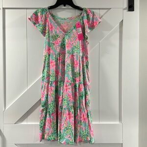 Lilly Pulitzer Kawai Flutter Sleeve Dress NWT Size XS